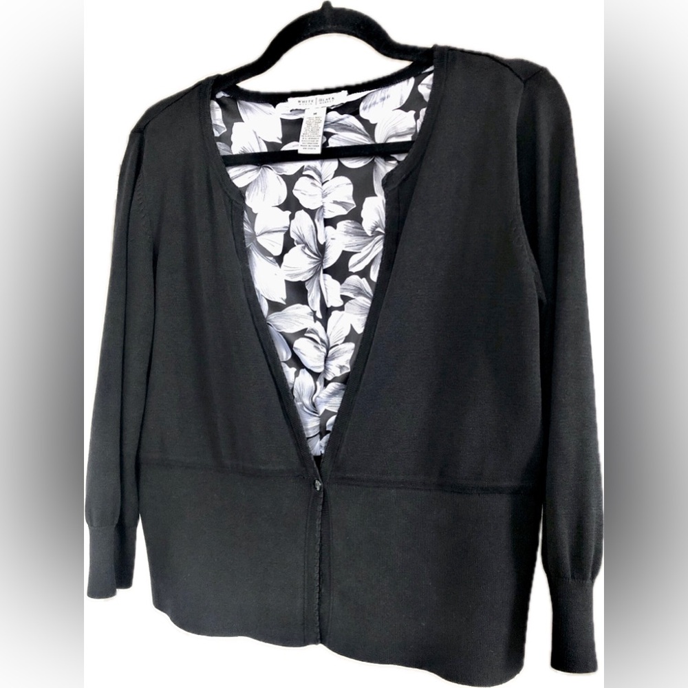 🌷SILK Peplum White House Black Market Luxurious Sweater Cardigan